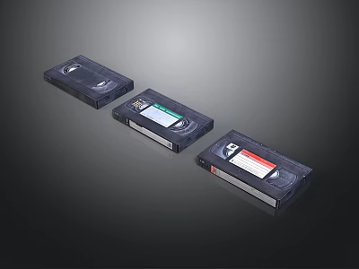 Classic Retro VHS Tapes As Electronic Storage Media For Video Recording 3d model
