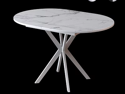 Modern Coffee Table With White X Shaped Legs And Marble Top 3d model