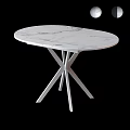 Modern Coffee Table With White X Shaped Legs And Marble Top