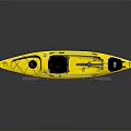 Modern Yellow Kayak Featuring Ergonomic Seat And Reflective Surface Design 3d model
