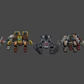 Sci-fi animated space robot 3d model