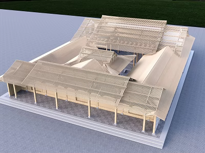 Classic Chinese Ancient Architecture Model With Traditional Roof And Wooden Frame Structures 3d model