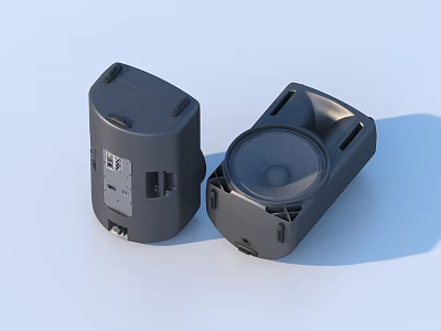 Black Portable Stereo Speakers For Home Daily Use As Practical Household Sound Devices 3d model