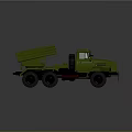 Green Military Tank With Rocket Launching Equipment