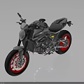 Stylish Silver Motorcycle With Red Wheels Black Seat And Sporty Design