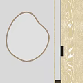 Heart Shaped Mirror Reflecting Black Doll With XX Eyes Against White Wall And Wooden Door