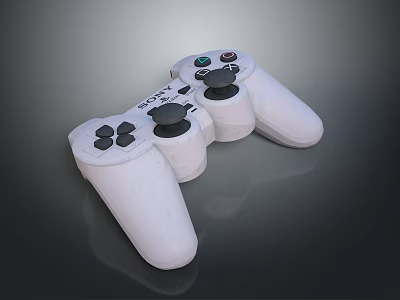White Wireless PC Game Controller With Dual Analog Sticks And Buttons 3d model