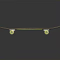 Vintage Skateboard With Wooden Deck Yellow Wheels And Classic Design