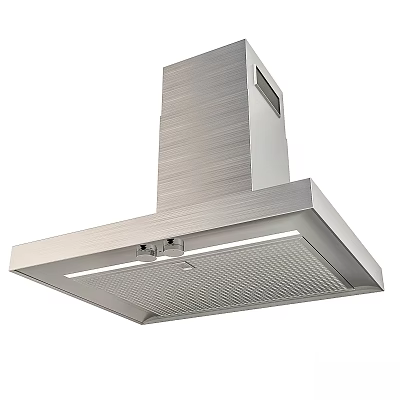 Modern Stainless Steel Kitchen Range Hood with Built-in LED Light and Ventilation System 3d model