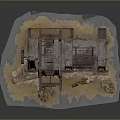 Rusty Industrial Machinery With Vintage Gear And Drum Surrounded By Stones And Dry Grass