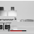 Modern Kitchen Appliances Featuring Range Hoods Gas Stoves Sinks And Ovens