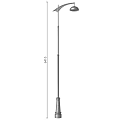 Black Outdoor Pole Light With Modern Design And Two Color Shade Options