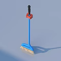 Practical Household Cleaning Brush With Blue Brush Head Red Clip And Black Handle