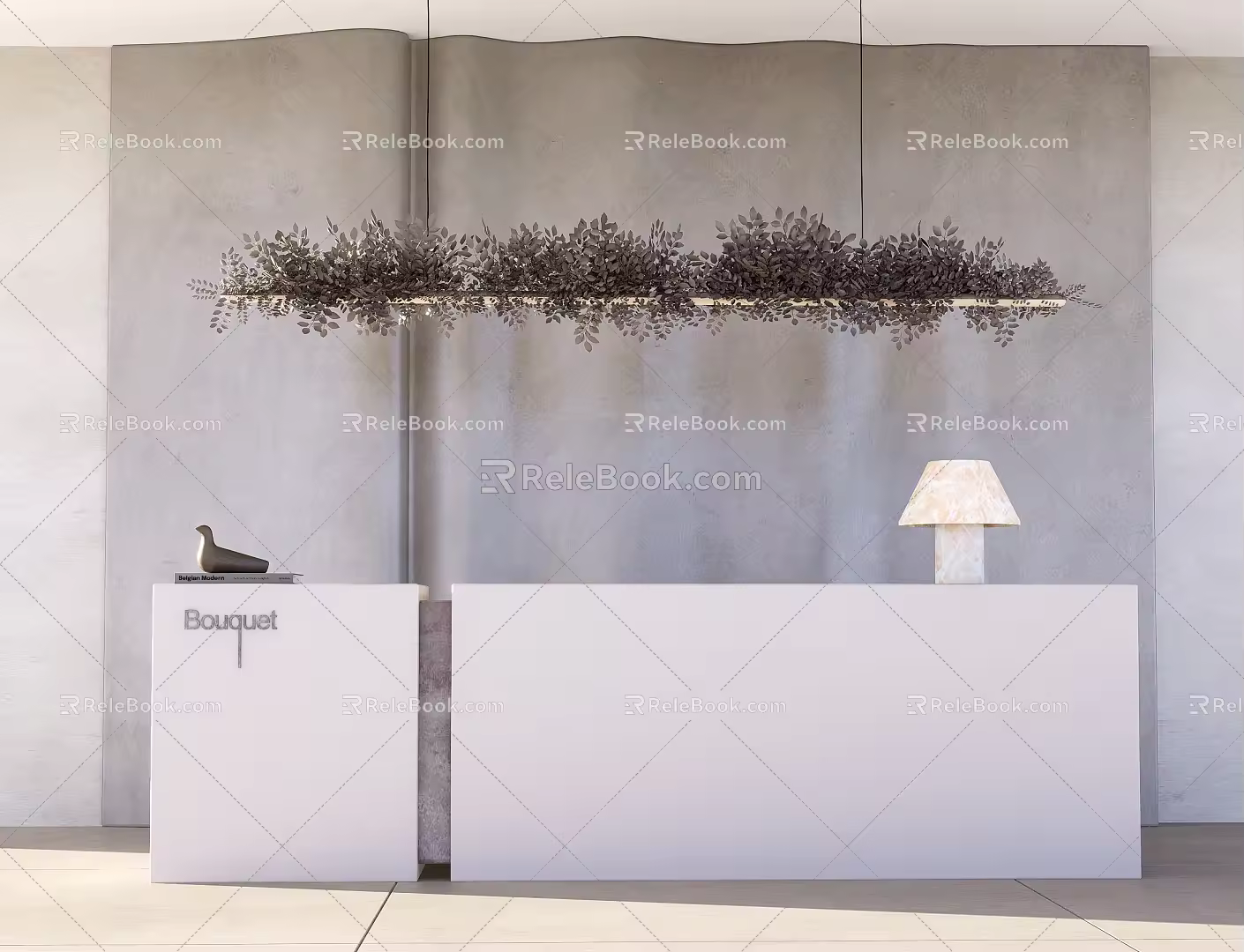 Modern reception desk 3d model