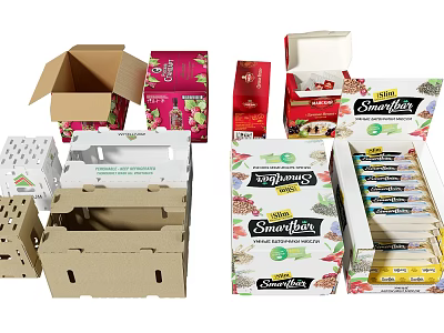 Modern Packaging Box Paper Shell Box Fruit Gift Box 3d model