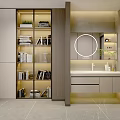 Modern Hotel Guest Room Interior With Comfortable Sofa TV Wall And Bookshelf