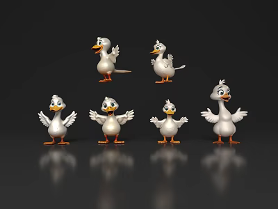 Duck Q version cartoon duck white duck cute duck cartoon anthropomorphic cartoon animal character cartoon material cartoon elements 3d model