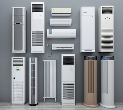 Various Types Of Air Conditioners And Fans With Modern Design For Home Use 3d model