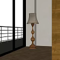 Modern Wooden Floor Lamp With Fabric Shade For Indoor Living Space