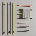 Stylish Bathroom Cabinet Rack With Colorful Towel Bars And Hanging Towel Design
