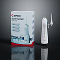 RAPIDO Water Flosser WF260 White Design With Packaging And Nozzle Accessory 3d model