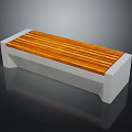 Outdoor Bench With Wooden Slats And Sturdy Concrete Base For Garden Patio Use