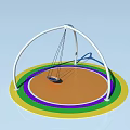 Colorful Playground Equipment With Arched Frame Swing And Rainbow Circular Floor