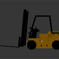 Yellow Industrial Forklift With Black Forks And Cab Structure Design