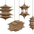 Chinese Traditional Architectural Style Wooden Hanging Ornaments With Exquisite Craftsmanship Design