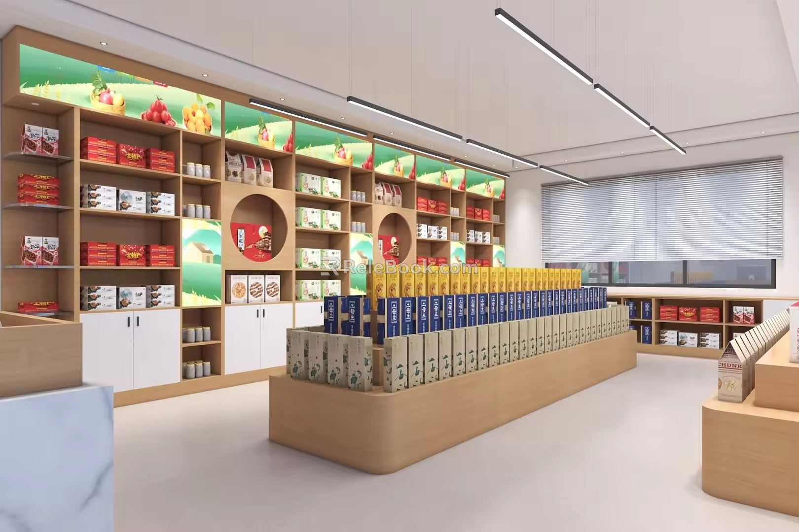 Modern agricultural products store display shelf 3d model