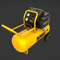 DEWALT Yellow Portable Air Compressor With Control Panel And Wheels 3d model