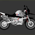 Stylish Adventure Motorcycle With Black Seat Metallic Engine Red Accents And Off-Road Wheels