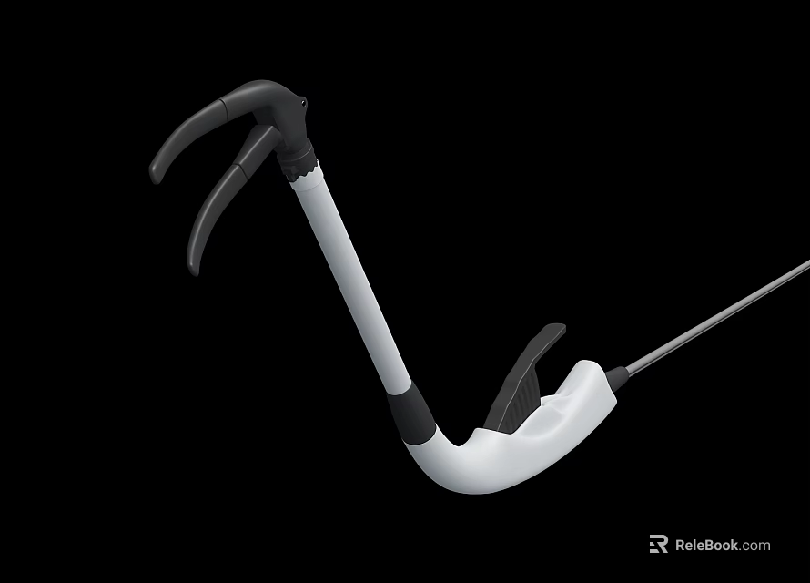 Medical Surgical Grasping Instrument with Ergonomic Handle and Long Shaft 3d model 