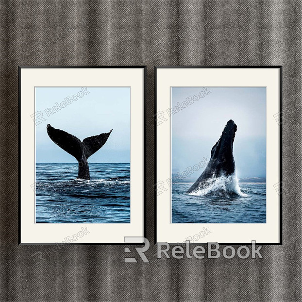 Modern Animal Painting Whale Decorative Painting model