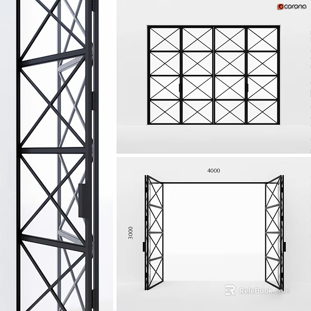 Industrial Metal Frame Structure Design With Multiple Views And Dimension Details 3d model