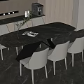 Dining table and chair 3d model