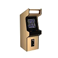Golden Coin Operated Amusement Arcade Machine with Digital Screen and Game Interface