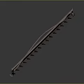 Symmetrical Spiked Decorative Structure With Evenly Spaced Spikes Central Metal Strip And Dark Reflective Surface