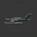Futuristic Spacecraft With Sleek Green And Silver Design And Glowing Blue Lights