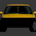 Yellow Sporty Hatchback Car with Dark Tinted Windows Alloy Wheels and Reflective Surface