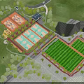WellMaintained Soccer Field With Green Grass White Lines Palm Trees Light Poles And Red Track