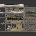 Industrial Metal Storage Shelves With Stacked Boxes Books And Packages