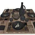 Modern Tableware Log Dining Table Knife and Fork Tableware 3d model