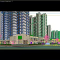 Aerial Planning of Modern High Rise Residential Complex With Commercial Outlets and Street Layout