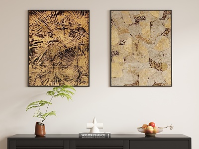 Ancient Style Decorative Painting Hanging Painting 3d model