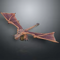 Game Movie Dragon Character with Purple Wings and Spiked Scales in Fantasy World Design