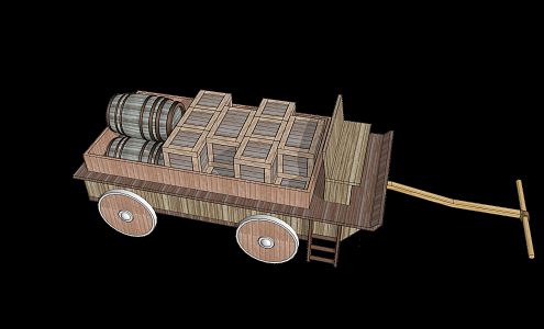 Modern Wooden Box Wooden Barrel Storage Box Sundries 3d model