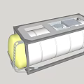 Cylindrical Storage Tank With Metal Frame White And Yellow Exterior For Industrial Use