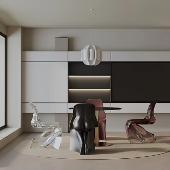 Modern table combination 3d model