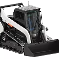 Tracked Utility Vehicle With Enclosed Cab And Front Loader Bucket